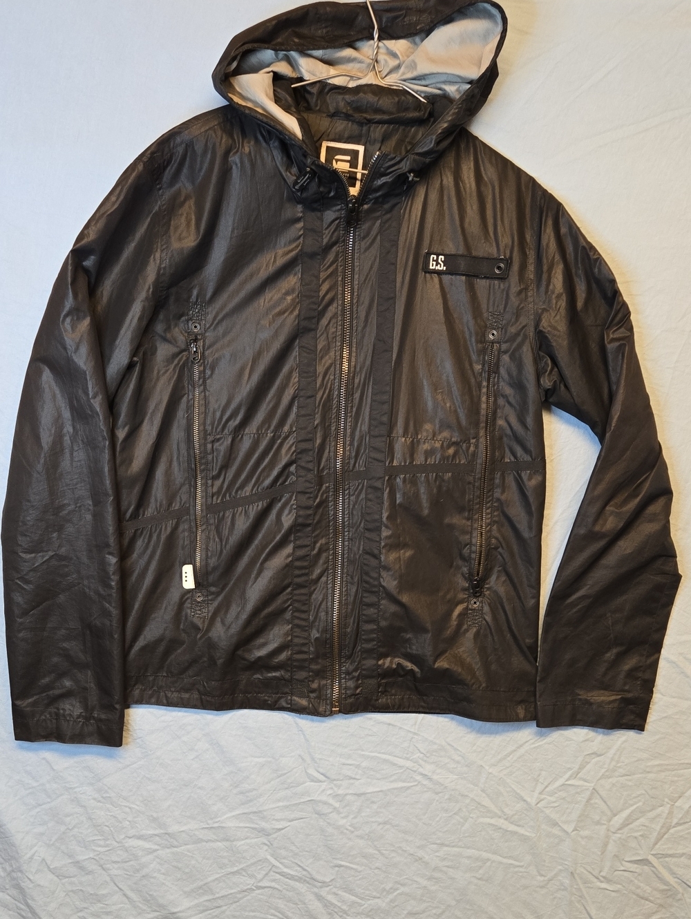 G-Star Raw Athlete Trainer Black Multi Pocket Hooded Windbreaker Jacket